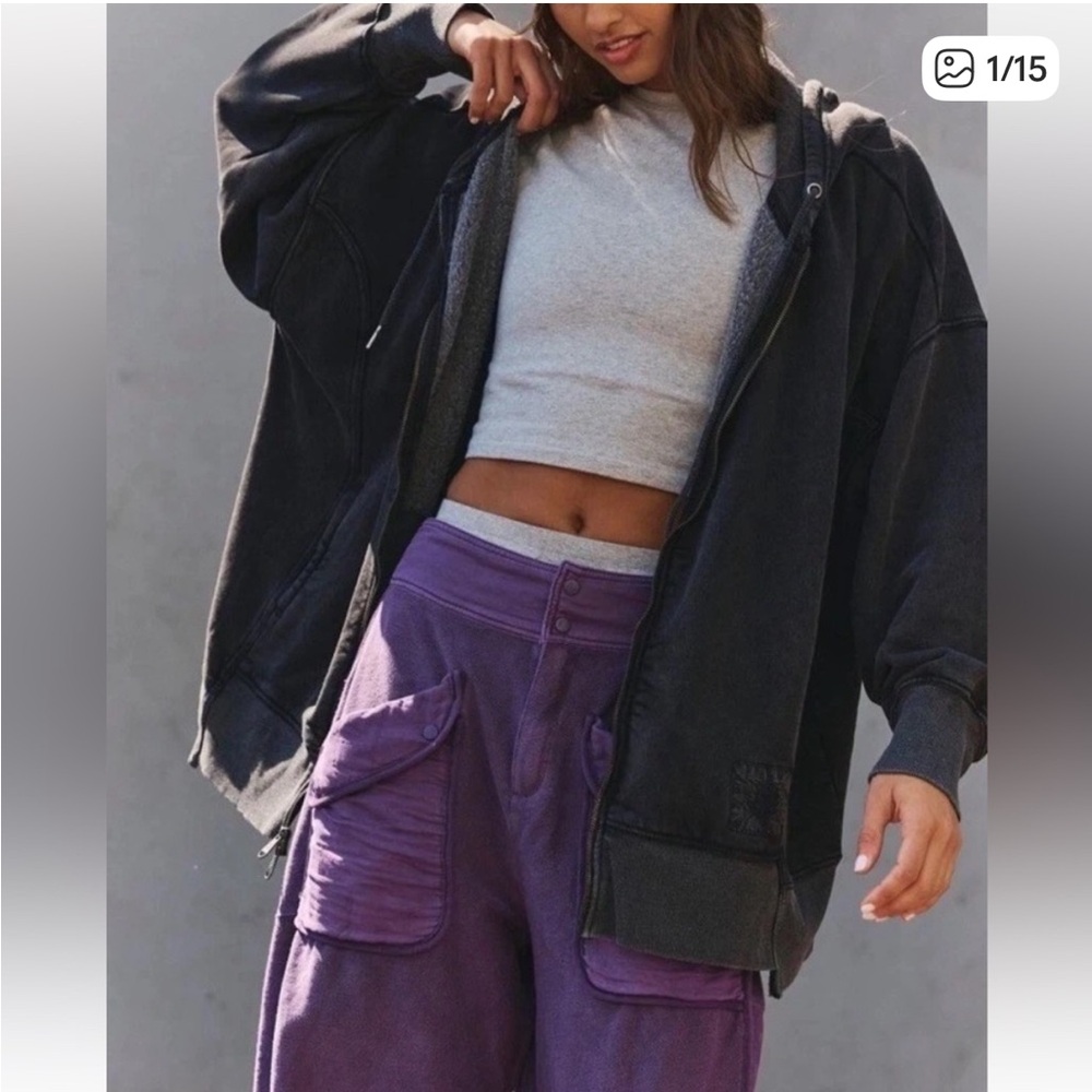 Free people Charcoal and Black Jacket